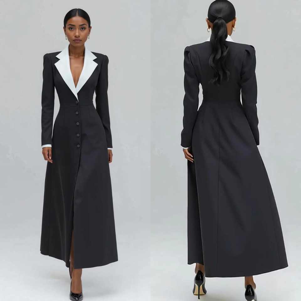 Women'S Formal Wear Wedding Guest - Blazer Largo para Mujer, Estilo A,