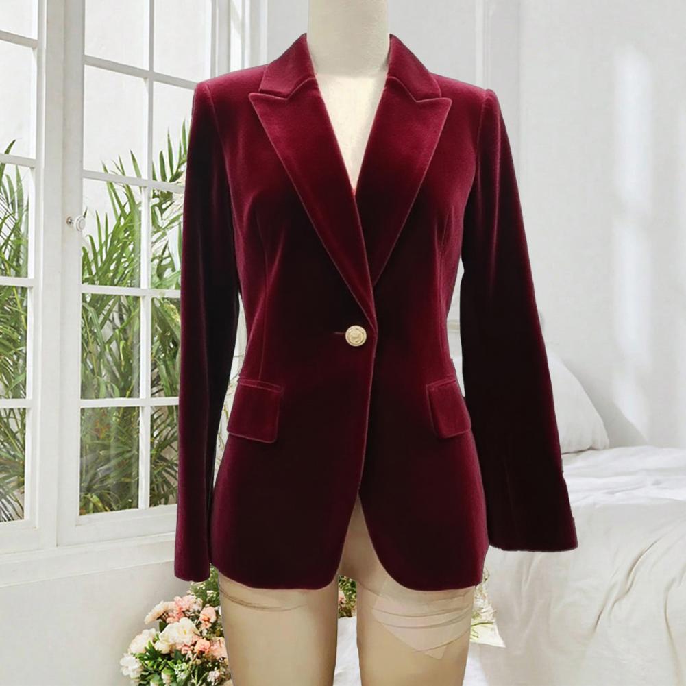 Women'S Formal Wear Wedding Guest - Blazer de terciopelo de talla grande