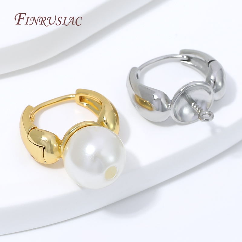 Pearl Earring Stud - Cierre de pendiente tipo huggie con