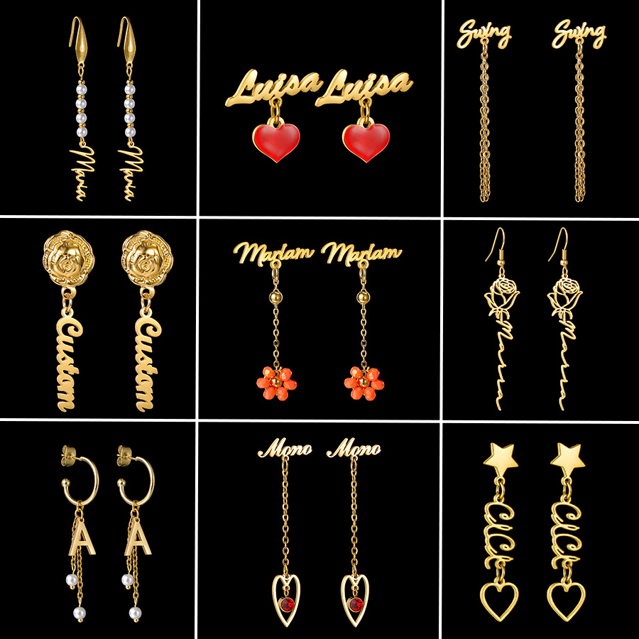 Pearl Earring Stud - Auxauxme-pendientes con nombre personalizado de acero