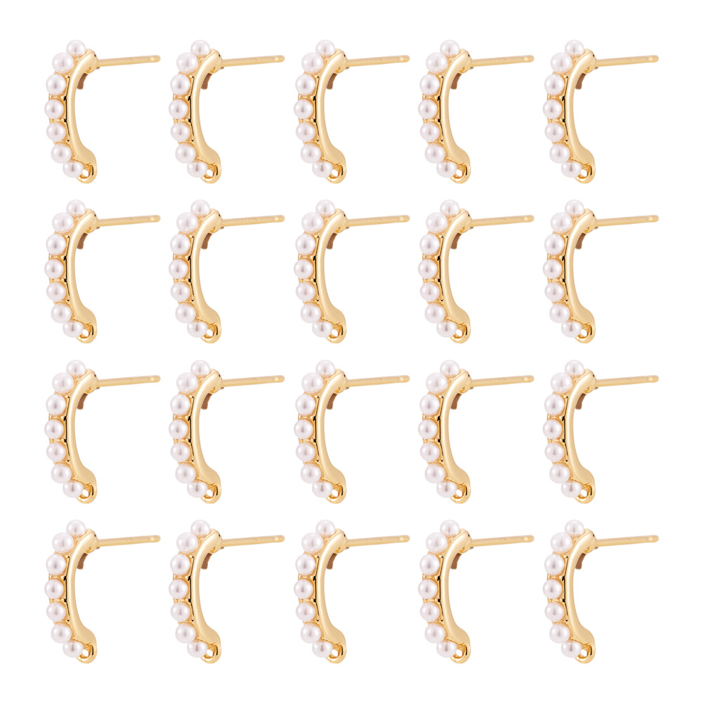 Pearl Earring Stud - 30 Piezas de Aretes de Latón