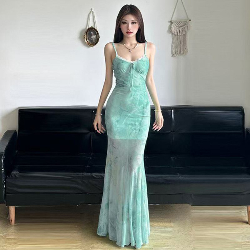 Women'S Green Formal Wear - Vestido largo de verano para mujer,
