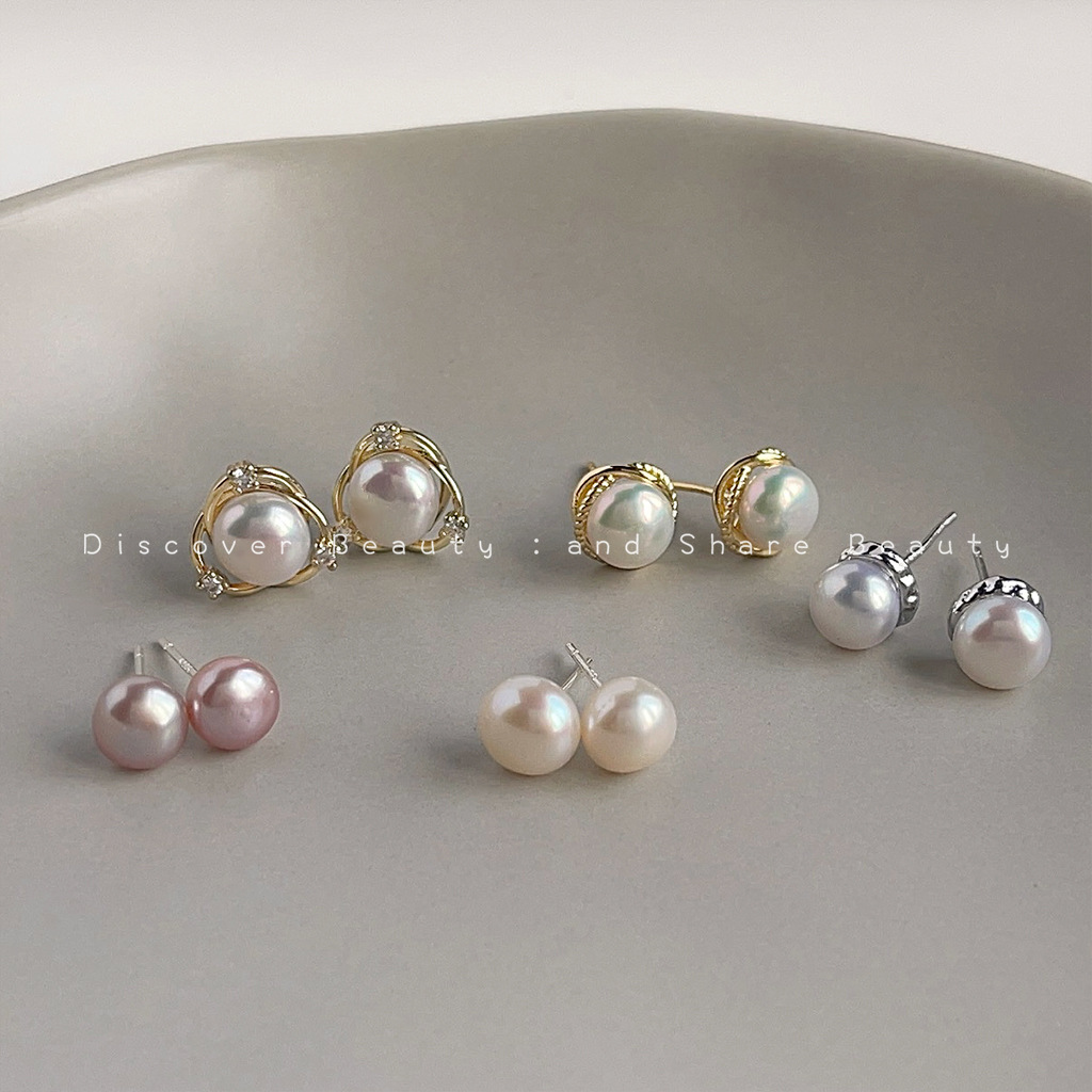 Pearl Earring Stud - Accesorios DIY, pendientes pequeños de perlas