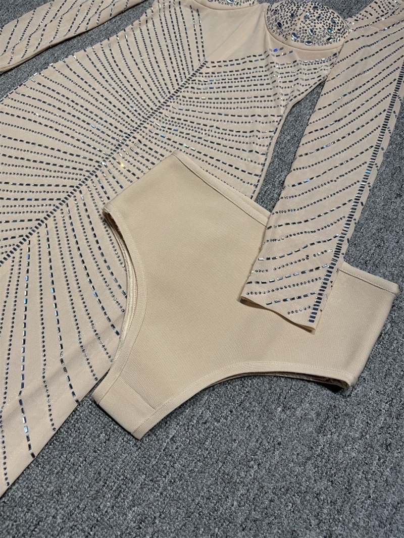 Vestido de fiesta Beige con cr - Women Luxury Formal Wear reseña y precio