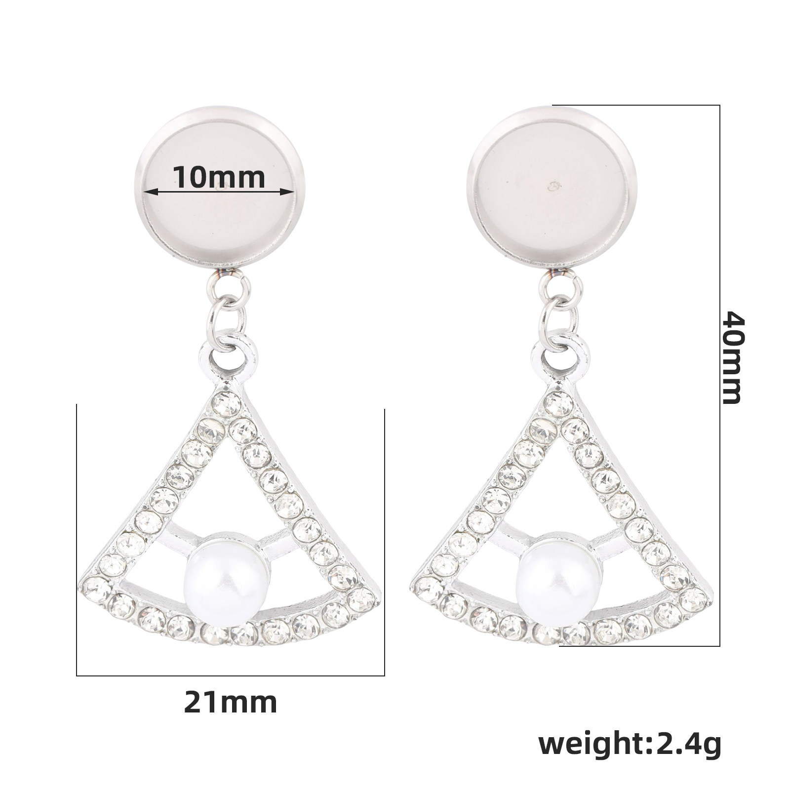 10 Piezas de Bases para Pendie - Pearl Earring Stud reseña y precio