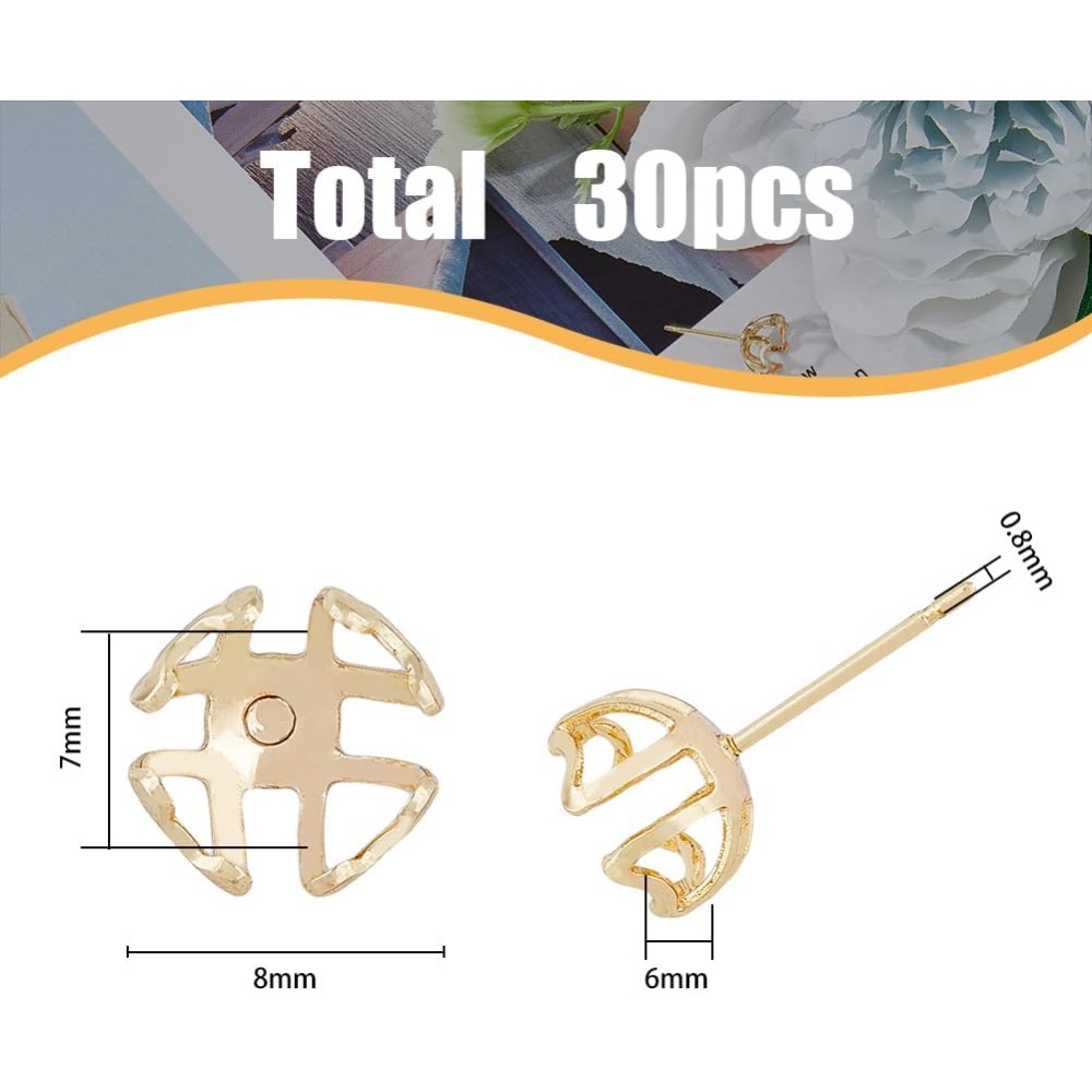 30 Uds. Montaje de pendientes, - Pearl Earring Stud reseña y precio