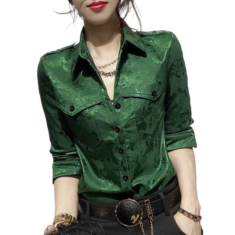 Blusa holgada de manga larga c - Women'S Green Formal Wear reseña y precio