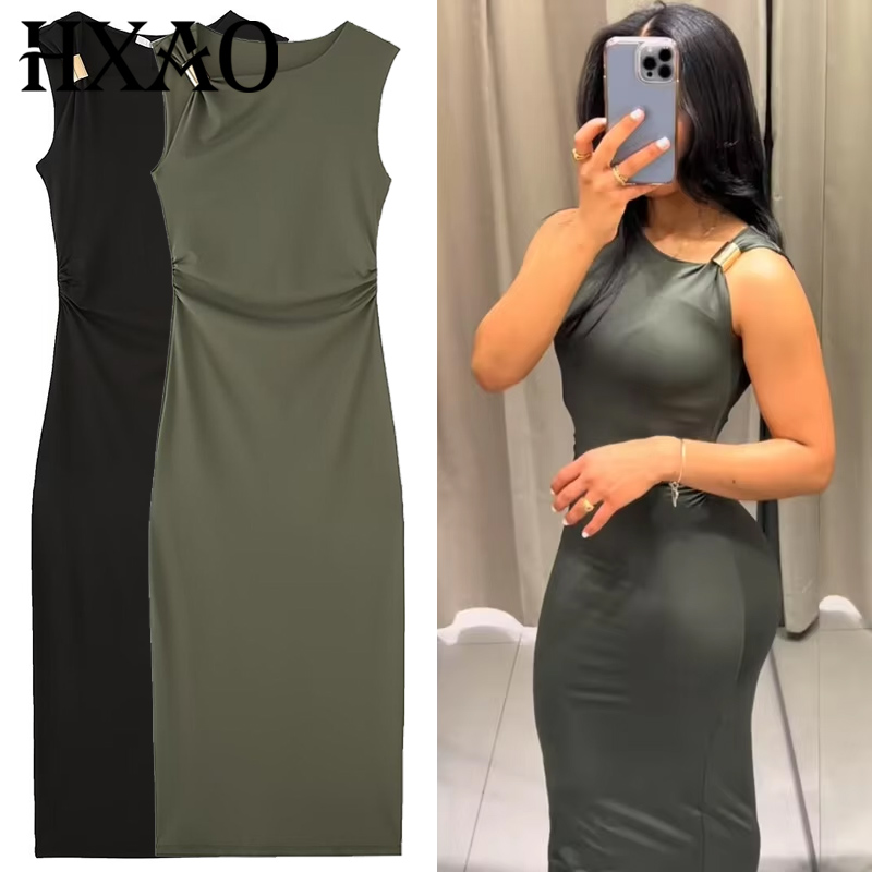 HXAO, Vestidos ceñidos con vol - Women'S Green Formal Wear reseña y precio