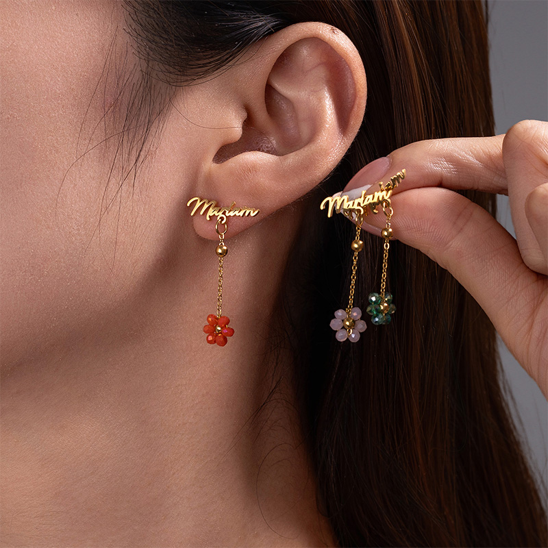 Auxauxme-pendientes con nombre - Pearl Earring Stud reseña y precio