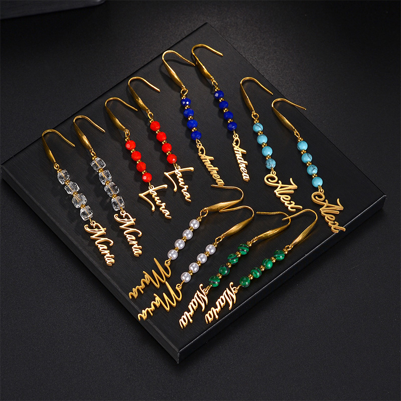 Auxauxme-pendientes con nombre - Pearl Earring Stud reseña y precio