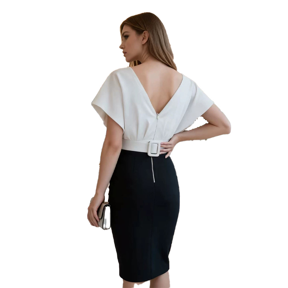 Vestido mini ajustado con efec - Women Formal Wear Black And White reseña y precio