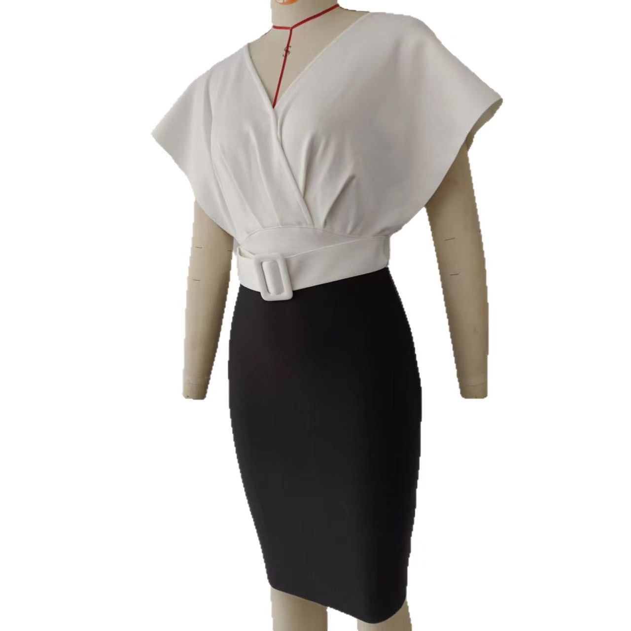 Vestido mini ajustado con efec - Women Formal Wear Black And White reseña y precio