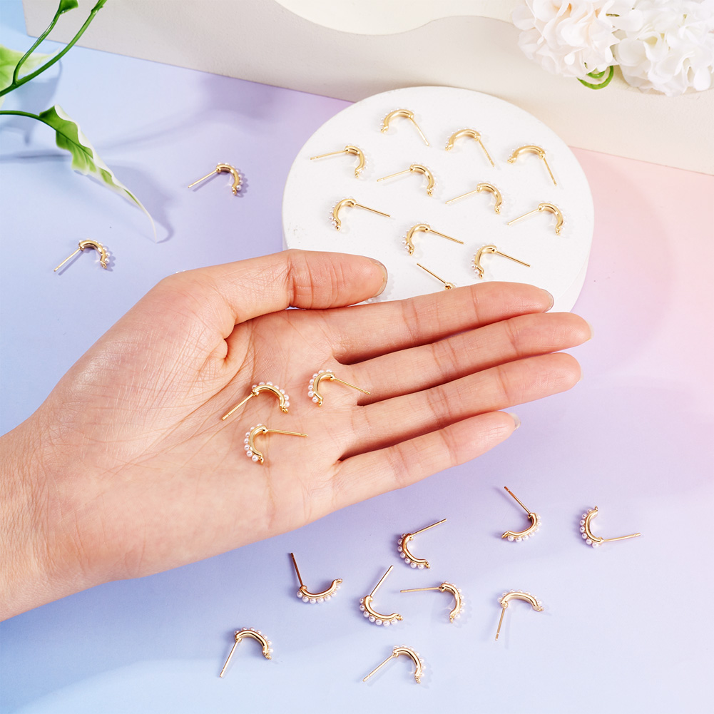 30 Piezas de Aretes de Latón c - Pearl Earring Stud reseña y precio